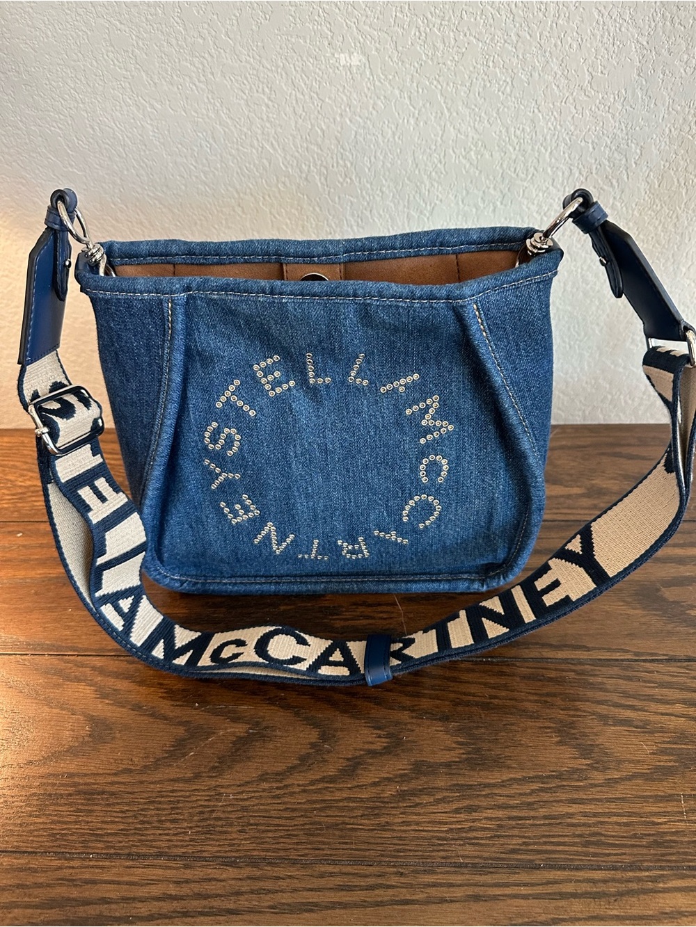 Stella McCartney Stella Logo Denim Shoulder Bag Blue 700266 WP0010